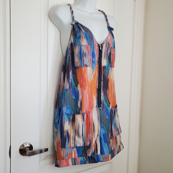 🎈2/$50 Rachel Roy Oversized XS Romper 100% Silk - Picture 7 of 10